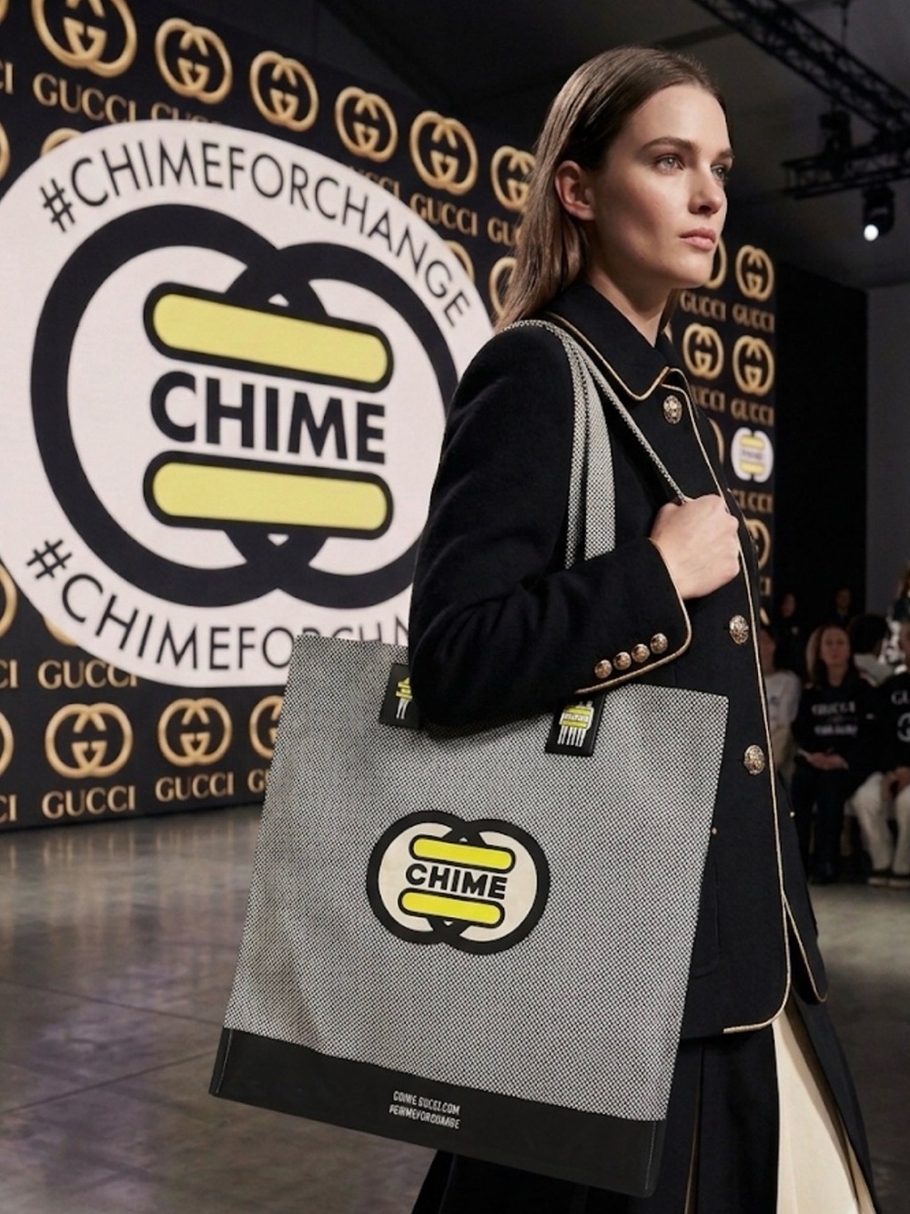 New authentic Gucci Chime for Change designer tote bag purse with matching pins